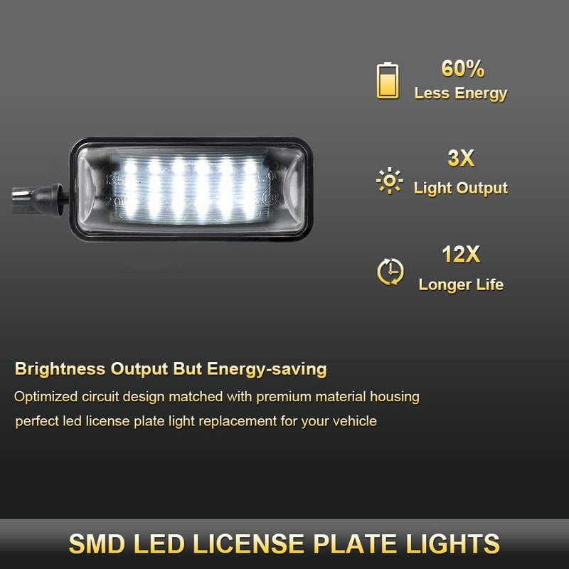 Gempro License Plate Light, 2-Pack LED License Plate Lamp Assembly for Subaru BRZ Scion FR-S Impreza WRX STi Legacy Crosstrek Toyota 86, Powered by 18SMD Xenon White LED Lights - Image 2